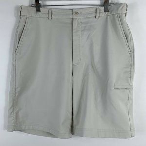 Pebble Beach Performance Shorts Men's Size 36 Ivory Stretch Golf Lightweight